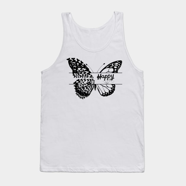 butterfly Black Tank Top by Bestworker